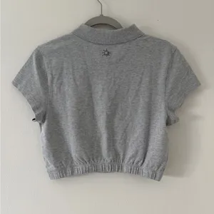 NWT Aerie Courtside Bubble Hem Cropped Polo Preppy T-shirt size medium thumbnail 7