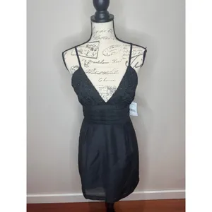 Free‎ People We Go Together Dress NWT Sz 4 Black Embellished Beaded $250 LBD thumbnail 3
