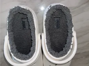 NWT Crocs Classic Lined Clog White Grey Fleece Unisex M7/W9 thumbnail 6