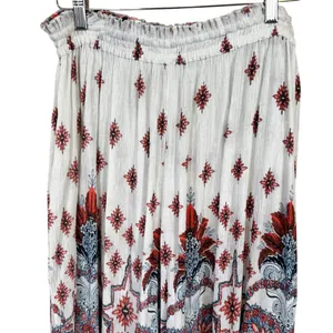 Free People Boho Gold Dust Printed Wide Leg High Waist Flowy Pants thumbnail 3