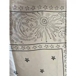 Celestial Printed SILKY Scarf Baby Pink Pale Pink MOON STARS BOHO FEMININE thumbnail 3