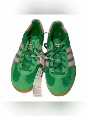 NWT adidas Originals Gazelle Indoor sneakers in fluffy green and pink thumbnail 8
