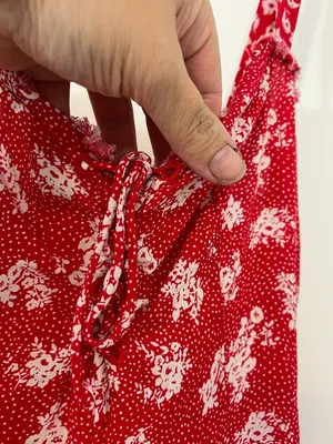Free People Small Red Ditsy Floral Tie-Front Mini Tank Dress thumbnail 5