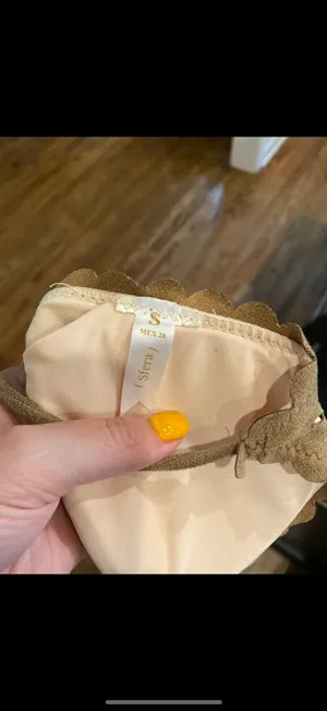 Suede Floral Bikini Tan thumbnail 7