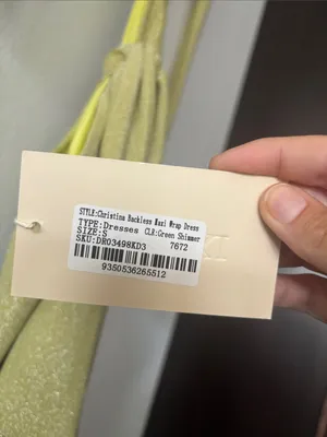 Meshki Christina Backless Maxi Wrap Dress in Green Shimmer NWT thumbnail 4