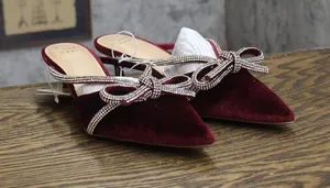 A New Day Womens Gwen Rhinestone Bow Heels 94656736 Burgundy Red 6.5M thumbnail 1