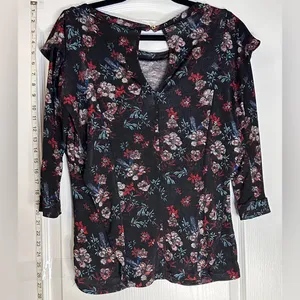 Free People Multicolor Floral Blouse, Medium thumbnail 5