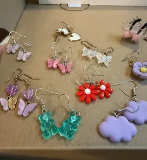 Playful Dangle Earrings for Kids Red thumbnail 1