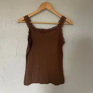 Brown‎ lace tank top y2kfashion Y2K basics capsule size Large thumbnail 2