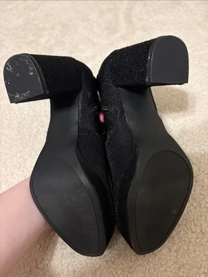Mari A Gitsie Black Shimmer Platform Chunky Heel Ankle Boot thumbnail 2