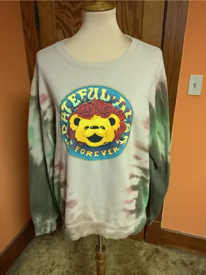 Grateful Dead Grateful Forever Dancing Bear Tie Dye Sweatshirt Large thumbnail 7