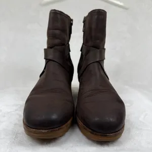 Sorel Cate Buckle Bootie‎ Dark Brown Leather Suede Ankle Boots NL3916-205 6 thumbnail 3