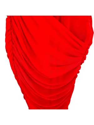 House Of CB Valentina Bodycon One Shoulder Glam Midi Dress Red Size XS NWOT thumbnail 3