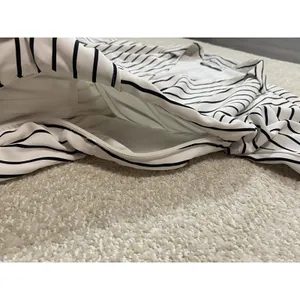Abercrombie & Fitch White and Black Striped Wrap Mini Dress Size MT thumbnail 14