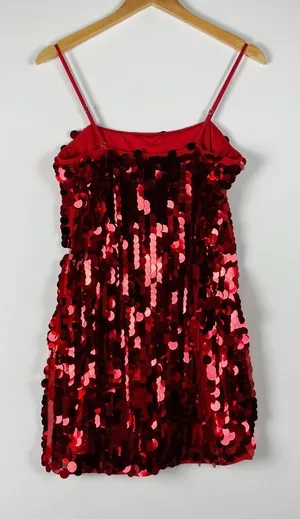NEW More To Come x Emma Rose Yarina Mini Red Sequin Sparkle Mini Dress Small thumbnail 1