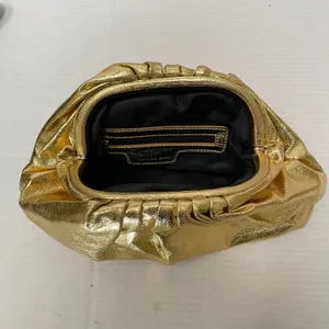 Lulu's get your trend on‎ clutch  handbag metallic gold hinge closure thumbnail 6