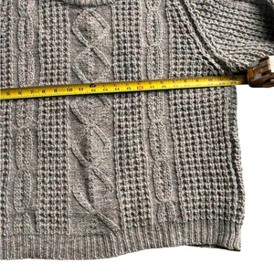 Gaeltarra Blue fisherman cable knit wool sweater hand loomed Ireland Size 42 thumbnail 6