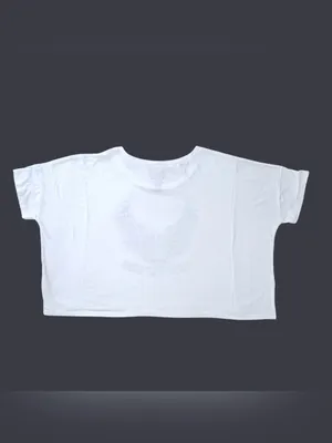 Billabong White Crop Top with Black Eagle Graphic thumbnail 2
