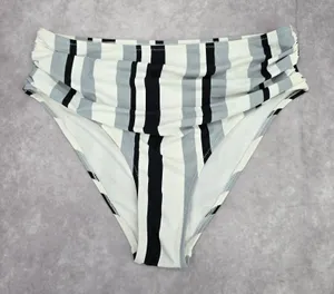 Cupshe Black White Gray‎ High Waist Bikini Bottom Swimwear Medium thumbnail 1