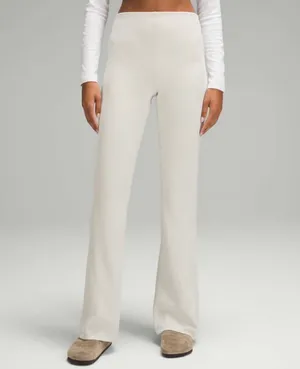 Lululemon Brushed Softstreme Ribbed Zip Flared Pant 32.5" Bone 8 thumbnail 8
