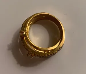 💥$2💥 Wide Gold Crystal Ring thumbnail 5
