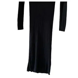 Free People Who Wear What Black Crewneck Long Sleeves Knit Midi Long Dress SZ M thumbnail 4