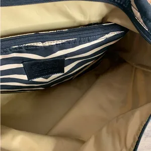 Coach y2k Devin Black Tan Zebra Print Nylon Overnight Tote Pouch thumbnail 14