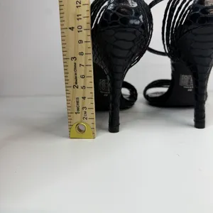 Kelly & Katie brand black‎ strappy high-heeled sandals with a textured finish. 8 thumbnail 5