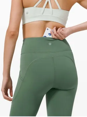 Lululemon Invigorate High Rise Crop 23” Leggings in Algae Green size 6 $118 thumbnail 6