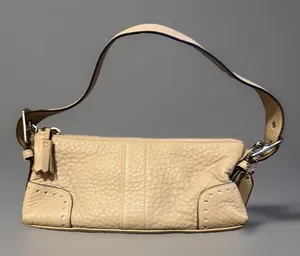 Coach‎ Hampton 5052 Demi Shoulder Bag Bone Cream Pebbled Leather Baguette Y2K thumbnail 1
