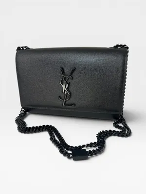 YSL Saint Laurent AUTHENTIC Black Leather Monogram Chain Crossbody Bag WITH COA thumbnail 2