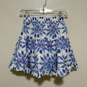 Hill House Linen Paz Tiered Ruffle‎ Skirt in Blue Shell Mosaic Size TN (XXXS) thumbnail 2