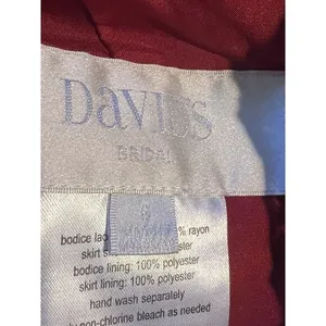 Davids Bridal Lace Bodice Maxi Dress Apple‎ Red Formal Bridesmaid Size 6 HOCO thumbnail 8