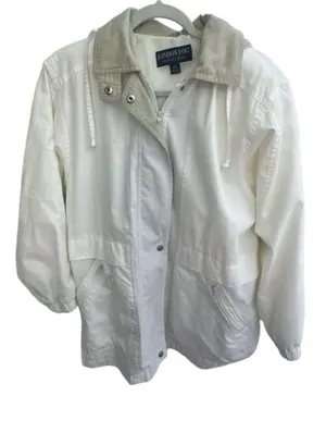 London Fog Limited Edition Jacket Size S Reg White Hooded Anorak thumbnail 4