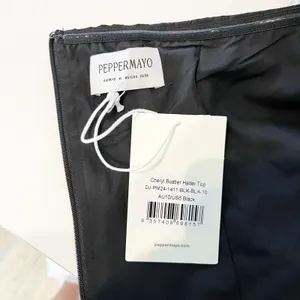 Peppermayo Cheryl Sweetheart Neck Open Back Bustier Halter Top Black 6 thumbnail 3