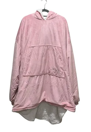 The Comfy Original Pink Oversized Sherpa Lined Hooded Blanket Hoodie One Size thumbnail 1