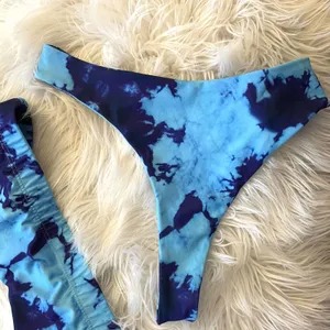 Sunny Bunny Tie Dye Halter Bikini Top Cheeky Bottoms Set Blue Raspberry S 0 2 thumbnail 5