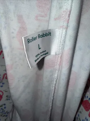 Roller Rabbit Women's Pajama Top in White with Pink & Blue Prints thumbnail 2