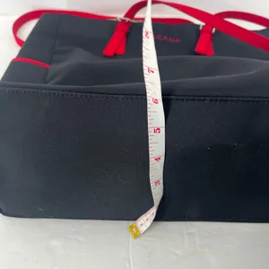 Escada Large Nylon Shopper Tote Black Red Shoulder Bag Travel Tote thumbnail 12