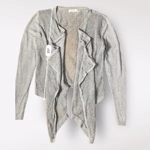 Abercrombie & Fitch Cable Knit Beachy Cover Up Sweater Womens‎ Size M/L Gray thumbnail 4