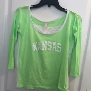 Neon Green & White “Kansas” Long-Sleeved Top thumbnail 1