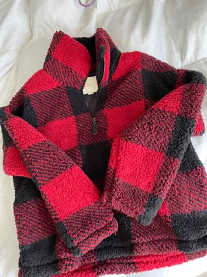 fluffy red and black crew/flannel Size XS thumbnail 2