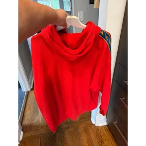 Aviator Nation Bolt Stripe Relaxed Fit Hoodie in red women's XL thumbnail 4