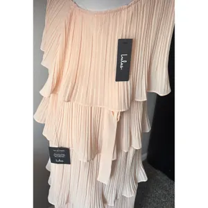 Lulus Blush‎ Pink One Shoulder Midi Tiered Dress Summer Wedding Vacation Medium thumbnail 8