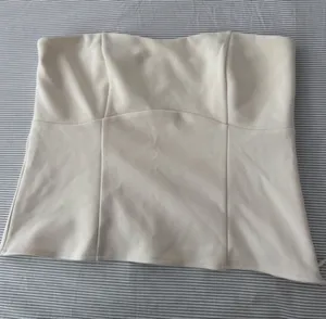 Abercrombie & Fitch Cream Strapless Bustier Top thumbnail 1