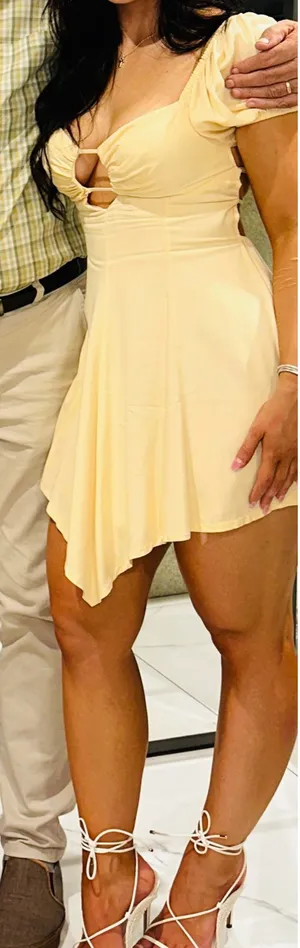 Buttercream Puff Sleeve Fit & Flare Mini — Made in Brazil thumbnail 3