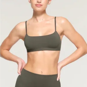 Skims Cotton Jersey Scoop Neck Wireless‎ Comfort Bralette In Juniper Size XXS thumbnail 1