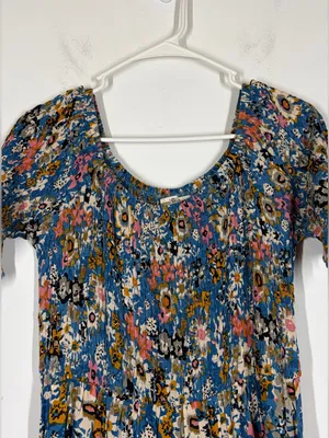 Natural Life Smocked Floral Maxi Dress Size L/XL thumbnail 3