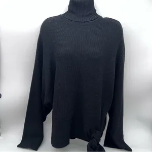 Zara Black Turtleneck Sweater with Tie Detail thumbnail 2