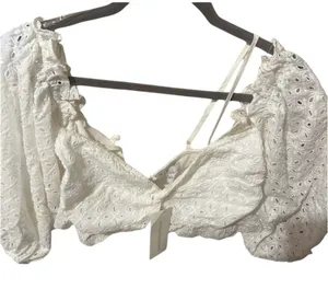 Hot & Delicious White Eyelet Crop Top – NWT thumbnail 1